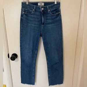 PAIGE Cropped Raw Hem Jeans